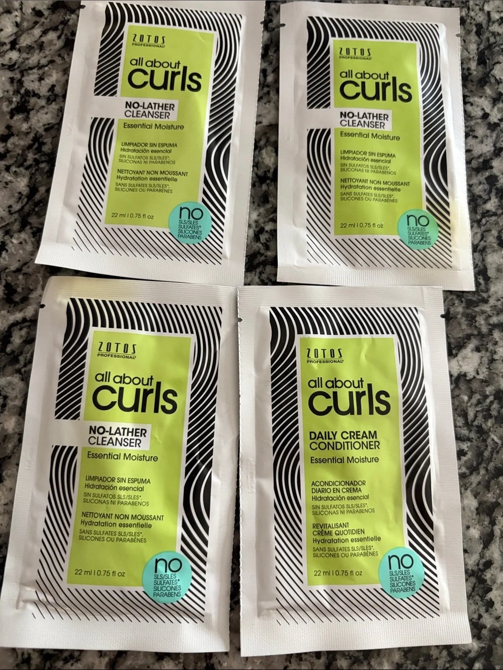 Zotos all about curls, cleanser, and conditioner